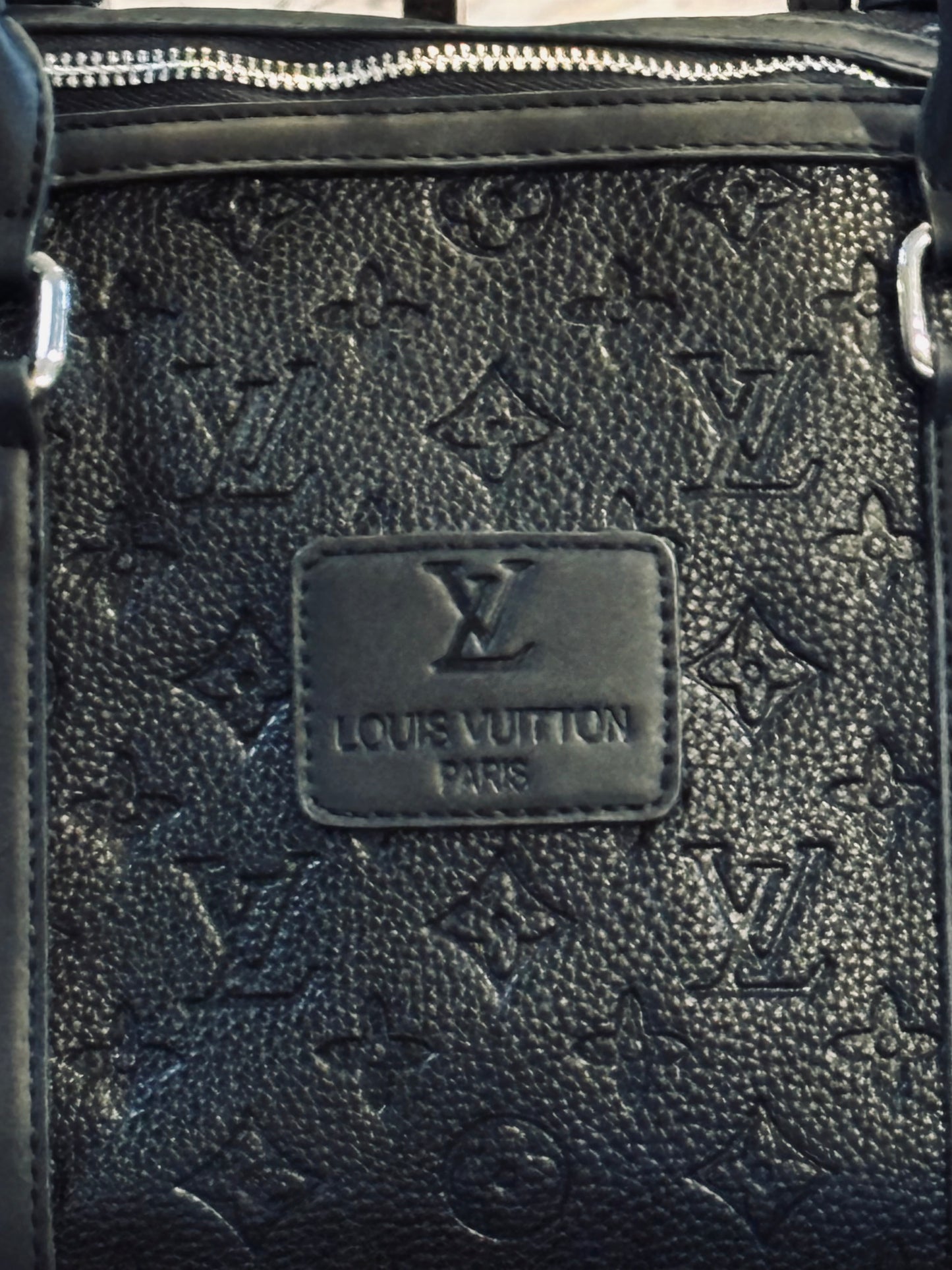 LV Black Leather Small Duffle