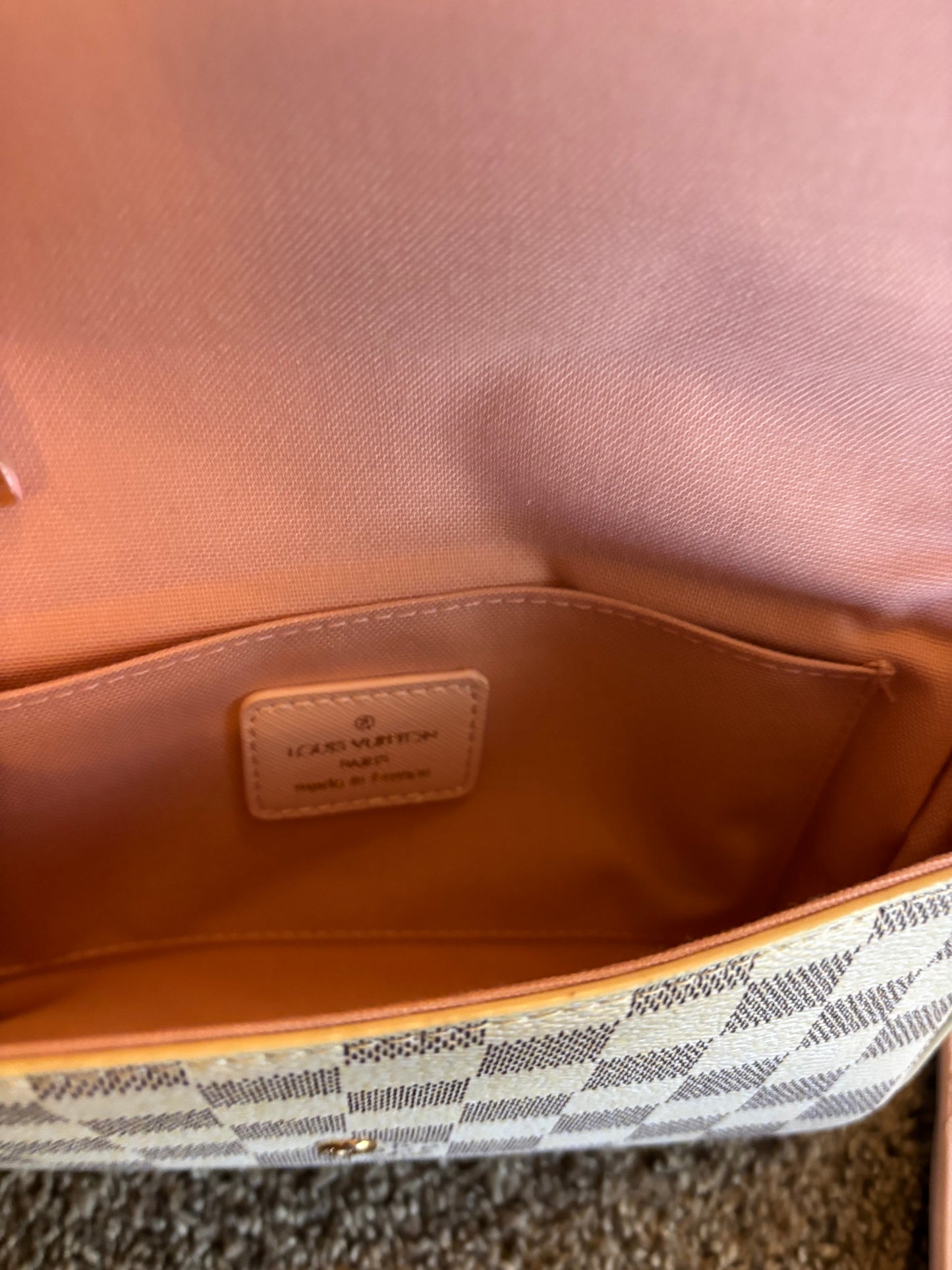 LV White Damier 3Pc Set Shoulder Bag/Clutch 2668