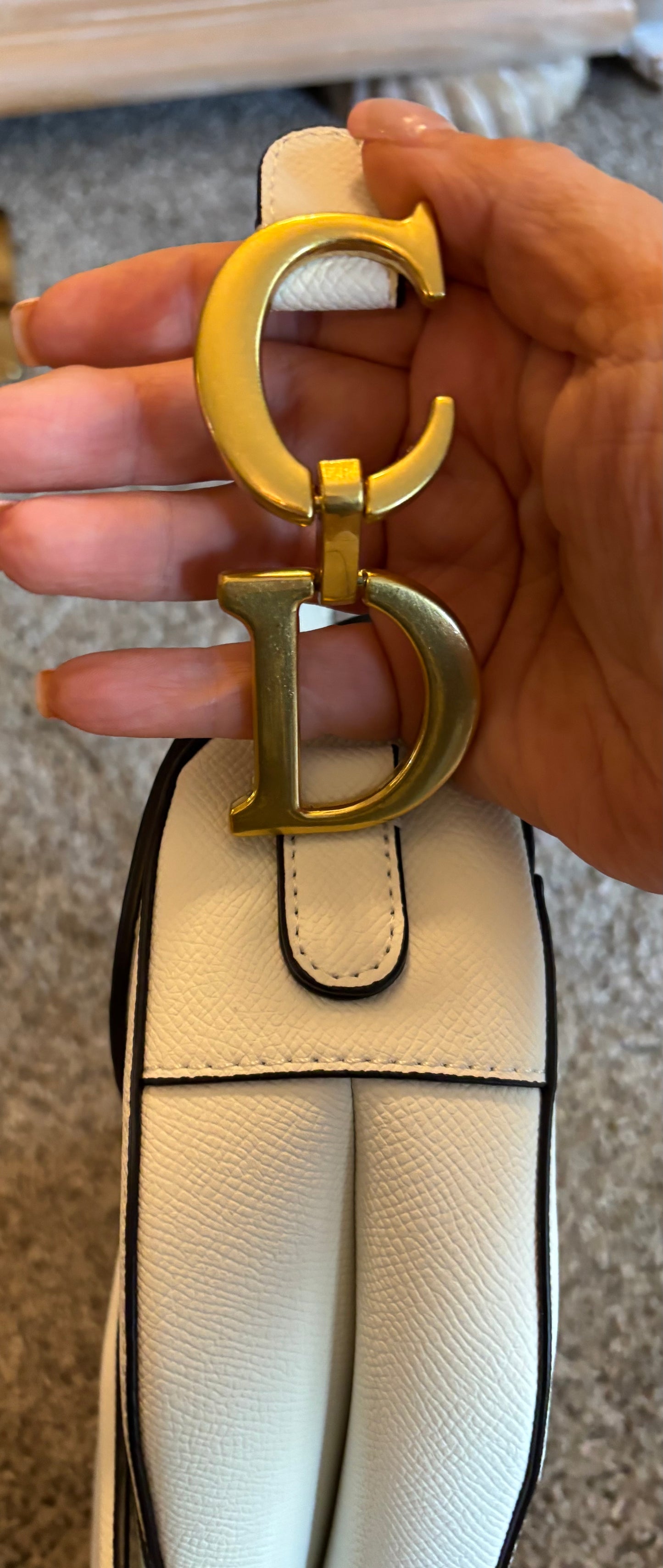 Christian Dior White Saddle Bag Shoulder/Crossbody 2663