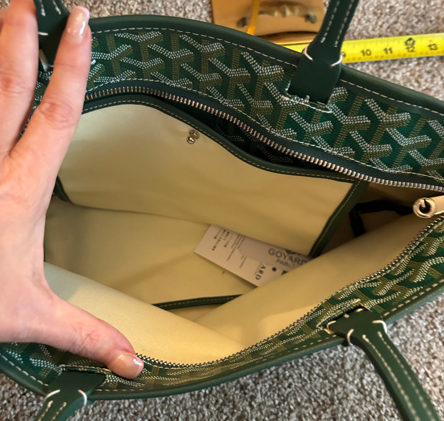 Goyard Green Small Zippered Shoulder bag 2674