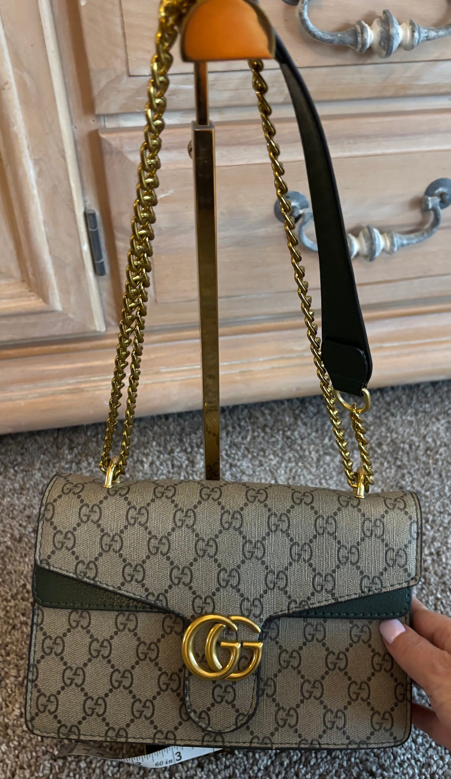Gucci Marmont Shoulder/Crossbody bag Green Trim 2686