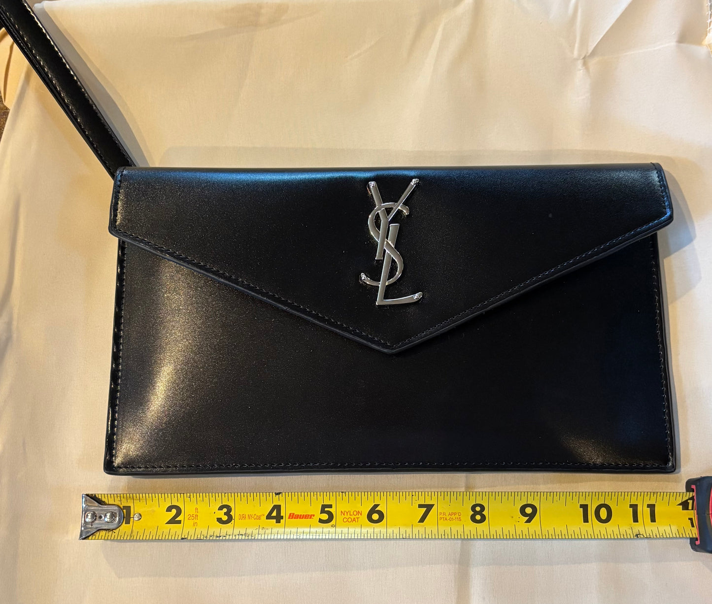 YSL Black Clutch Silver Hardware