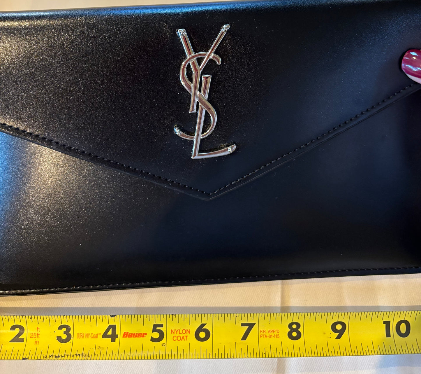 YSL Black Clutch Silver Hardware