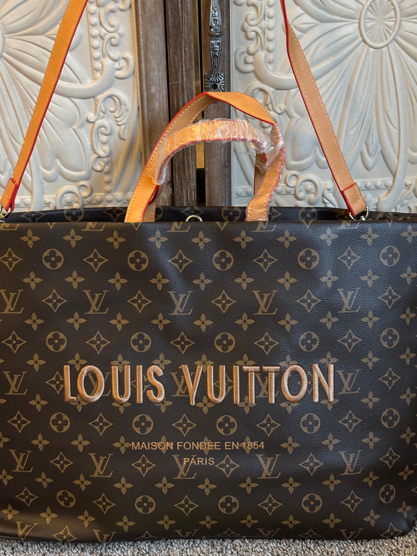 LV Brown Mono Tote Double Handle/Crossbody
