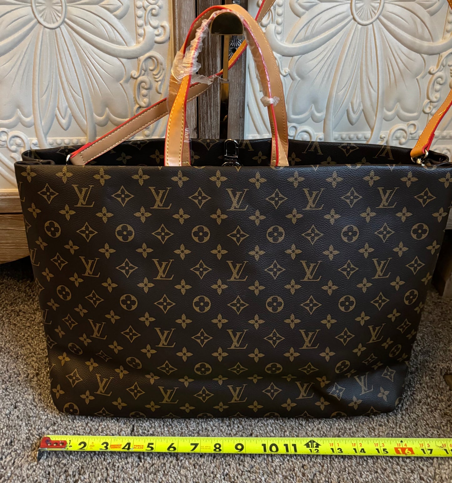 LV Brown Mono Tote Double Handle/Crossbody