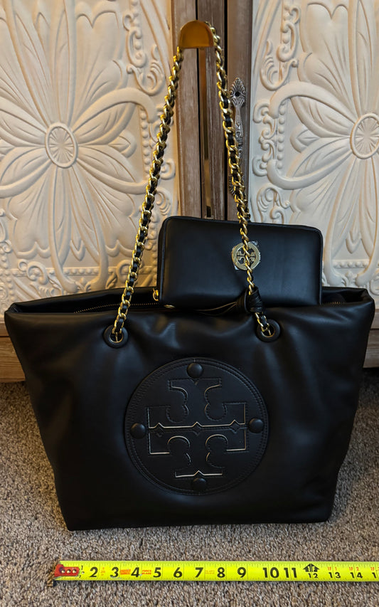 Tory Burch Black tote with Wallet