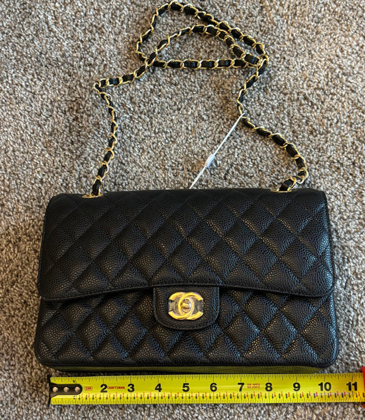 Chanel Black Medium Double Flap Leather Shoulder/Crossbody 2687 *BEST*