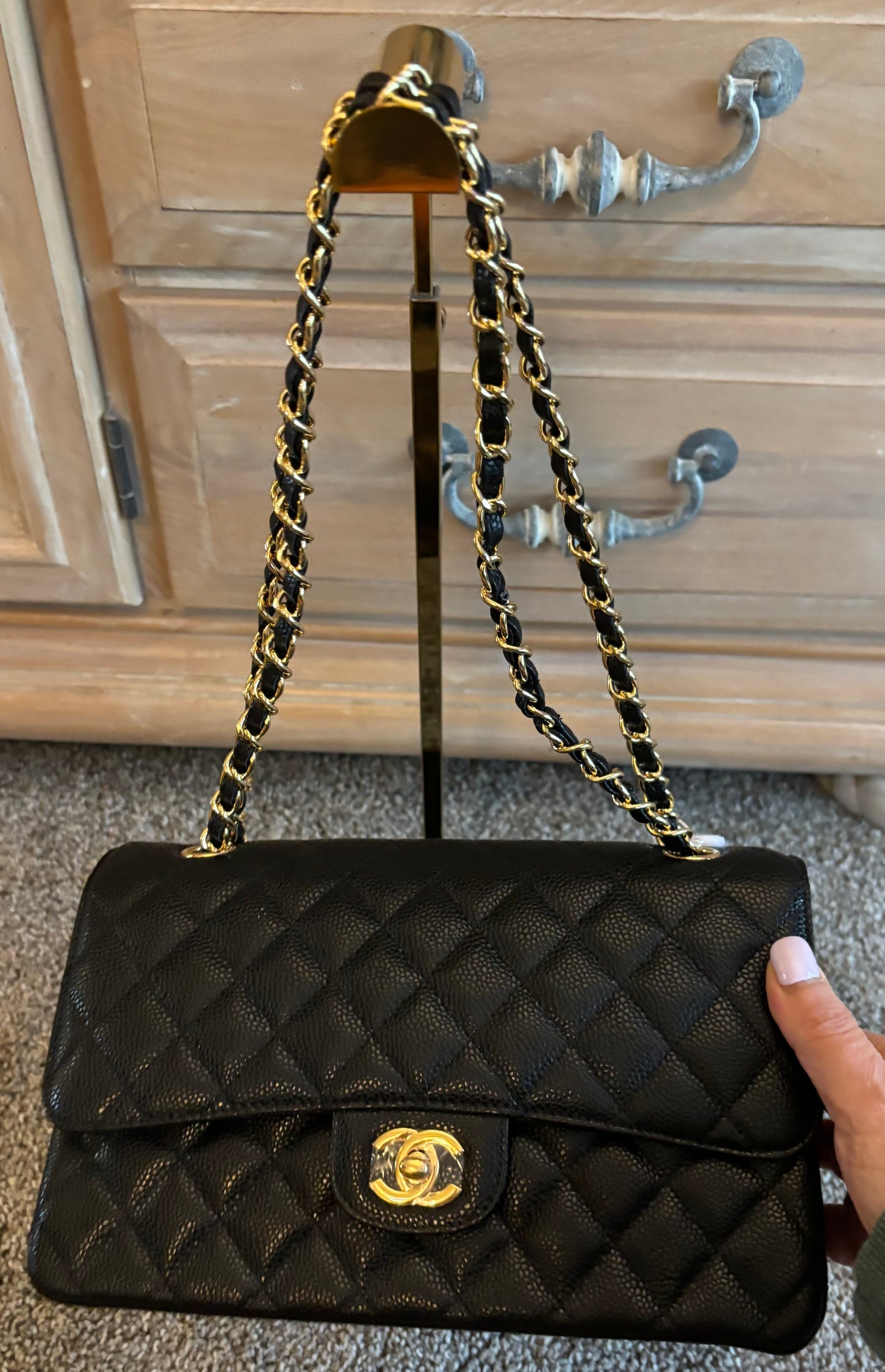 Chanel Black Medium Double Flap Leather Shoulder/Crossbody 2687 *BEST*