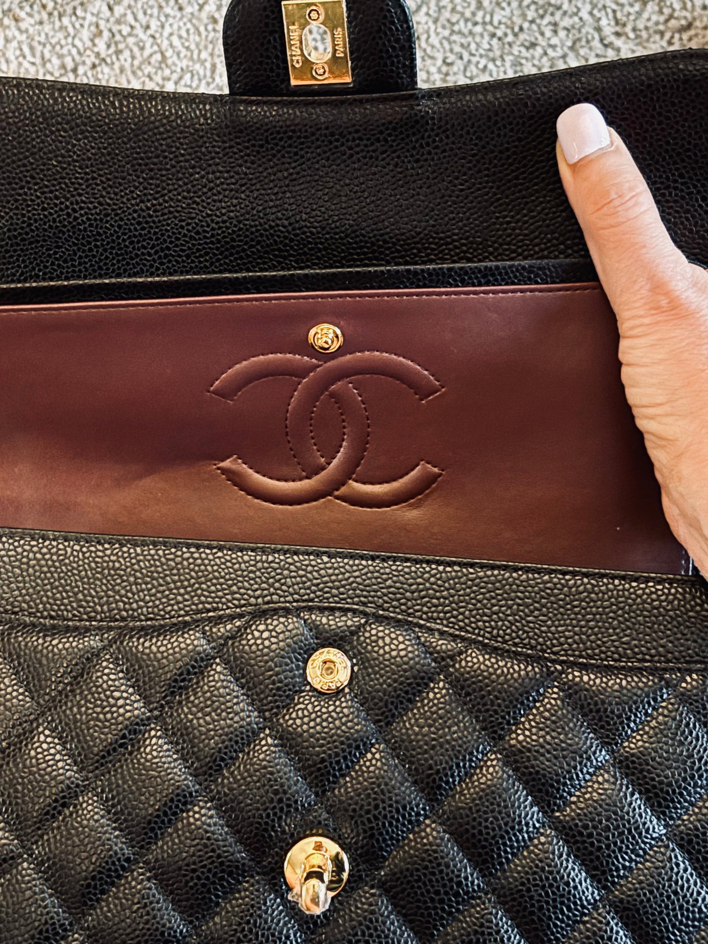 Chanel Black Medium Double Flap Leather Shoulder/Crossbody 2687 *BEST*