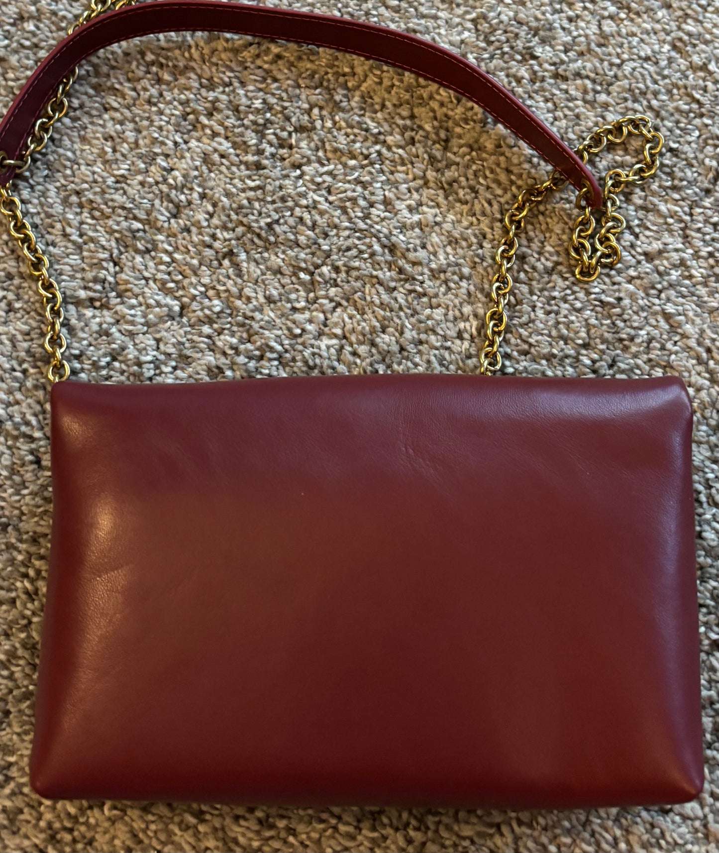 YSL Burgundy Leather Clutch/Crossbody 2692