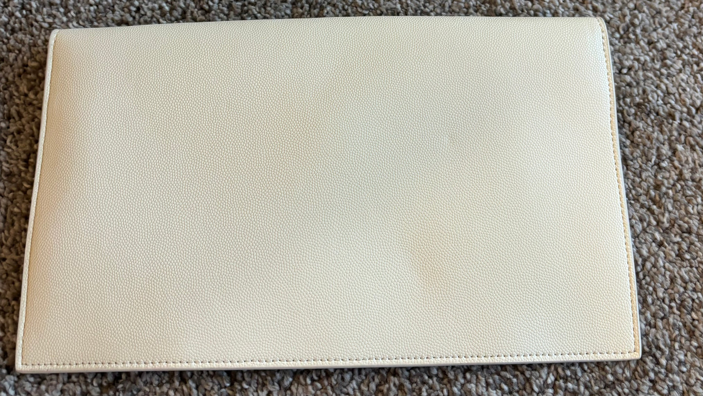 YSL Off White Envelope Magnetic Clutch 2691 *BEST*