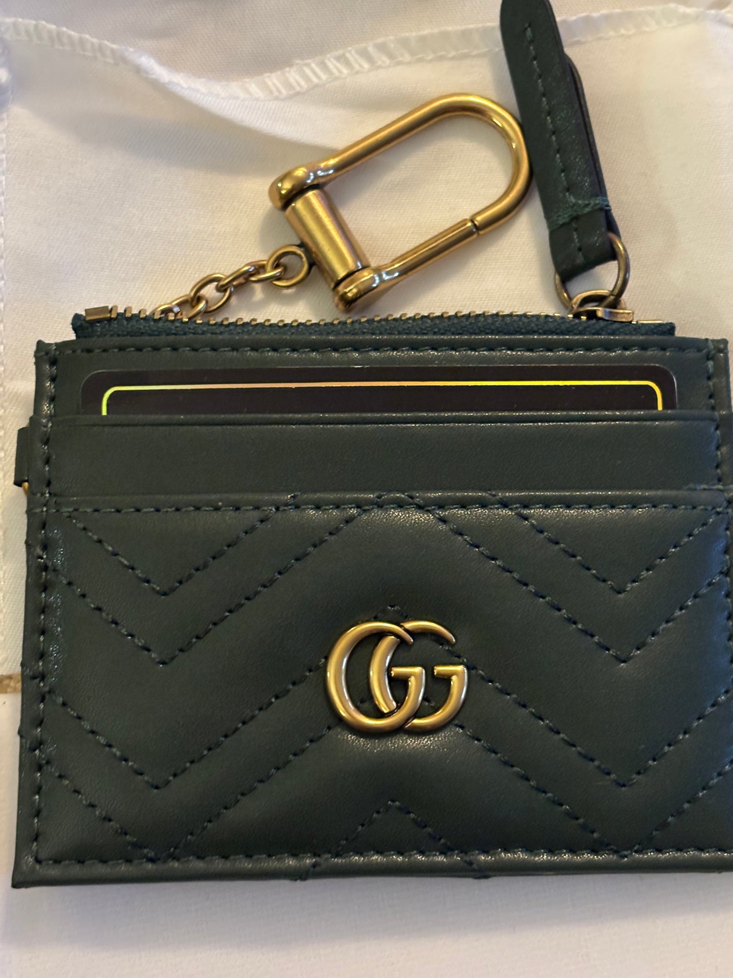 Gucci Deep Green Zippered Key Pouch