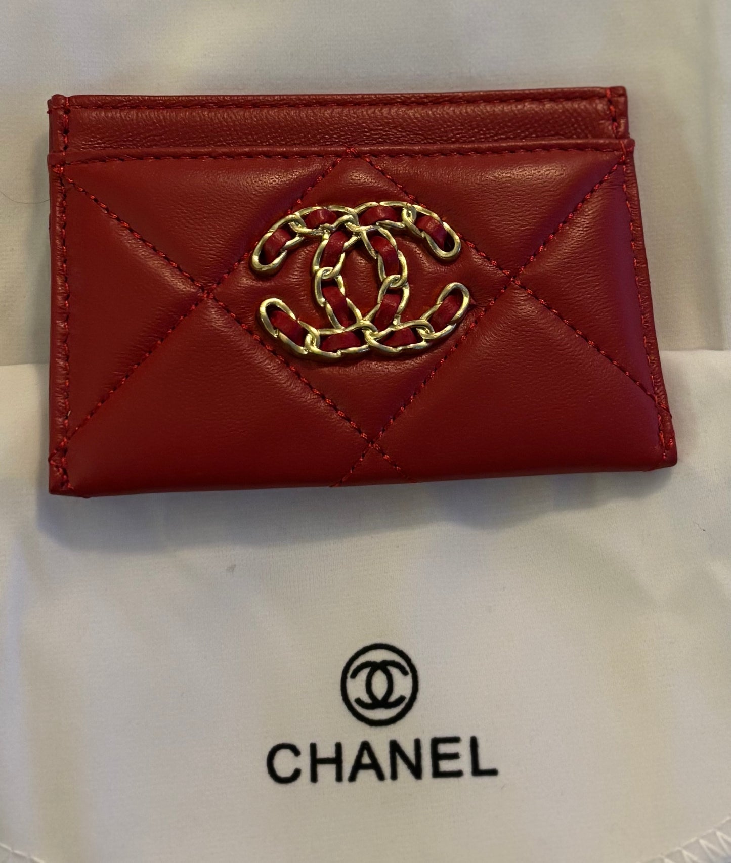 Chanel Red Leather Cardholder