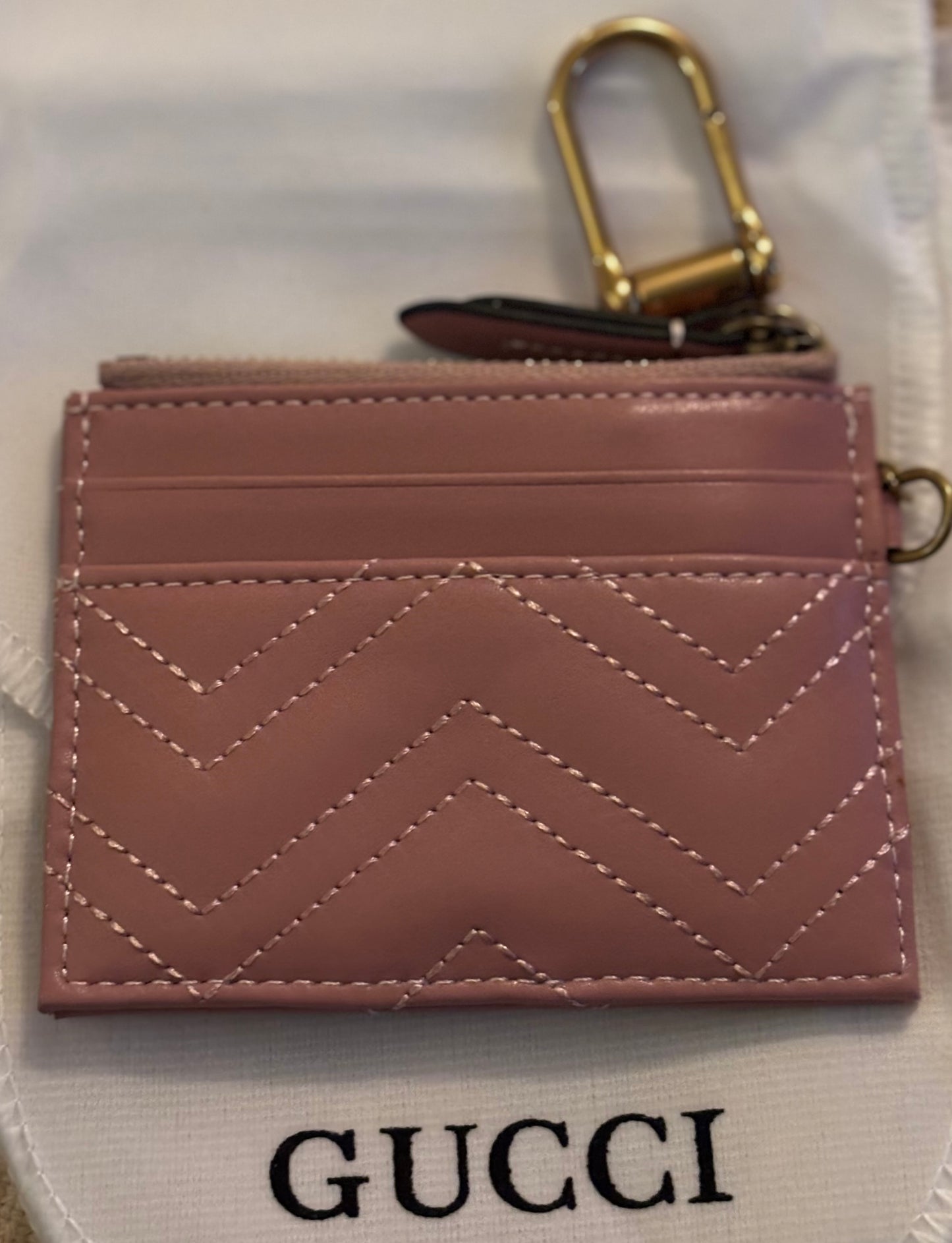 Gucci Pink Leather Key Pouch