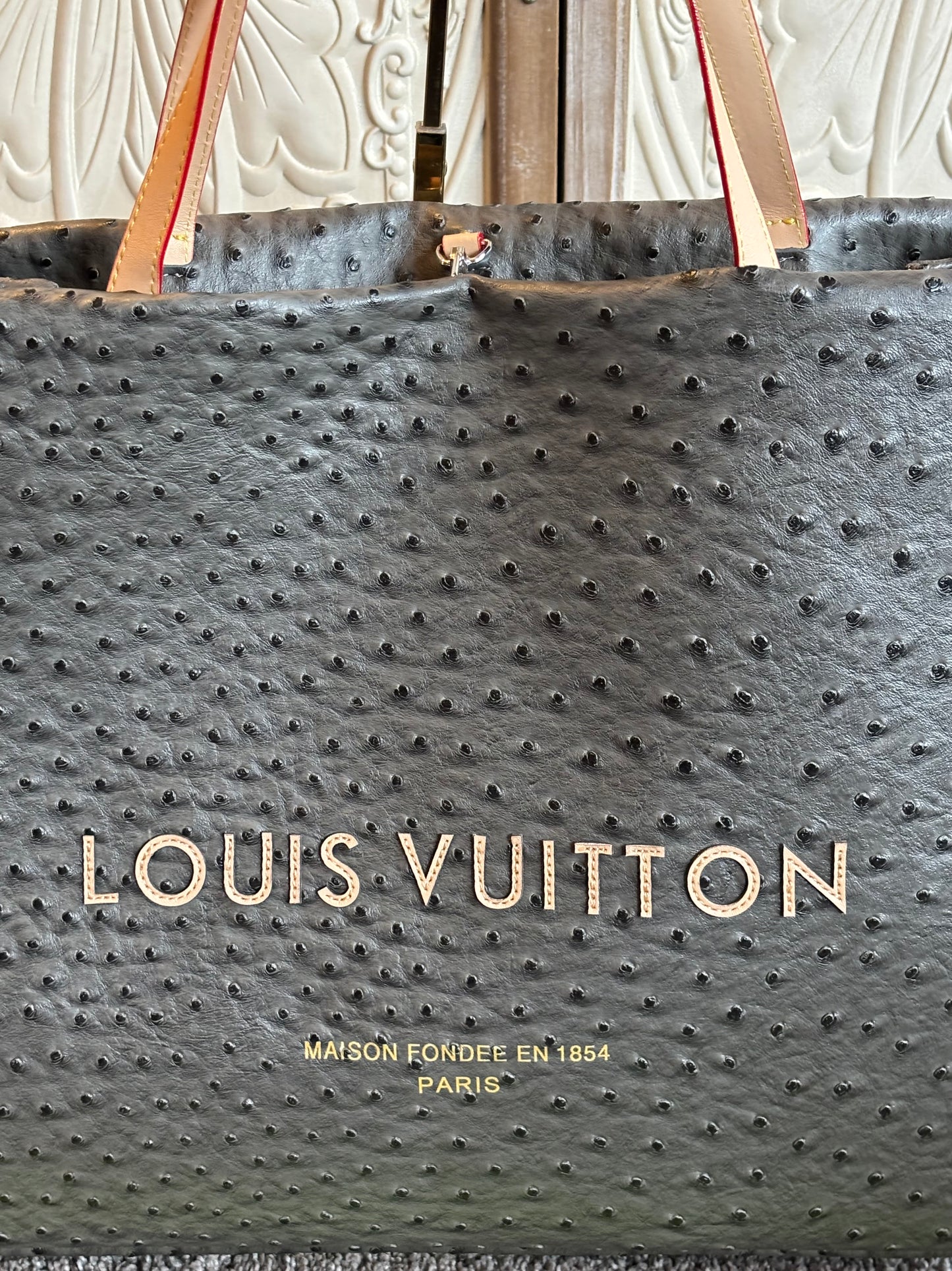LV Ostrich Large Tote