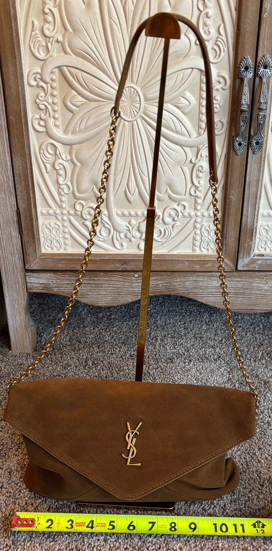 YSL Brown Suede Shoulder Bag/Clutch
