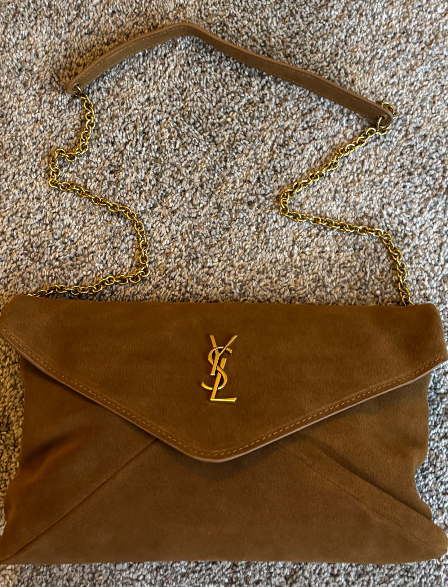 YSL Brown Suede Shoulder Bag/Clutch