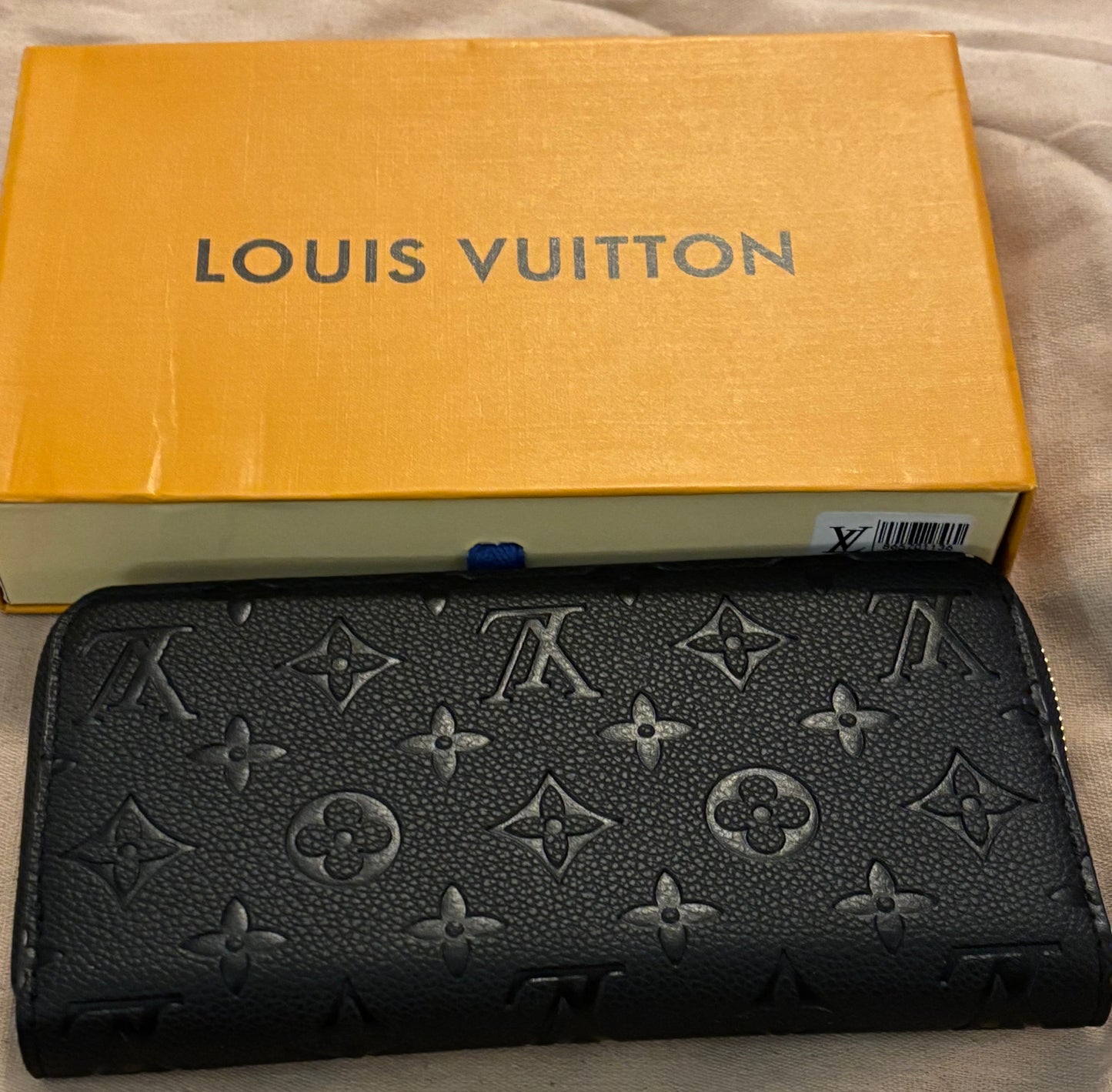 LV Large Black Zippered Wallet