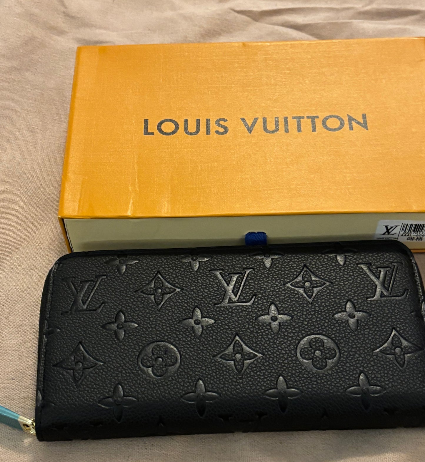 LV Large Black Zippered Wallet