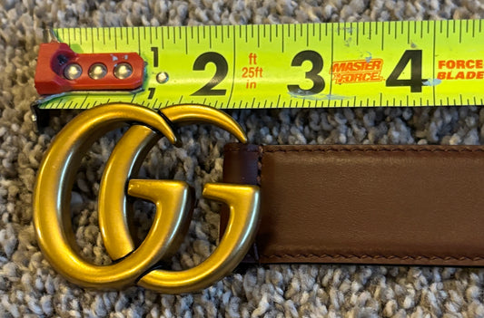 Gucci Brown Belt Gold Hardware fits 28-30" Best