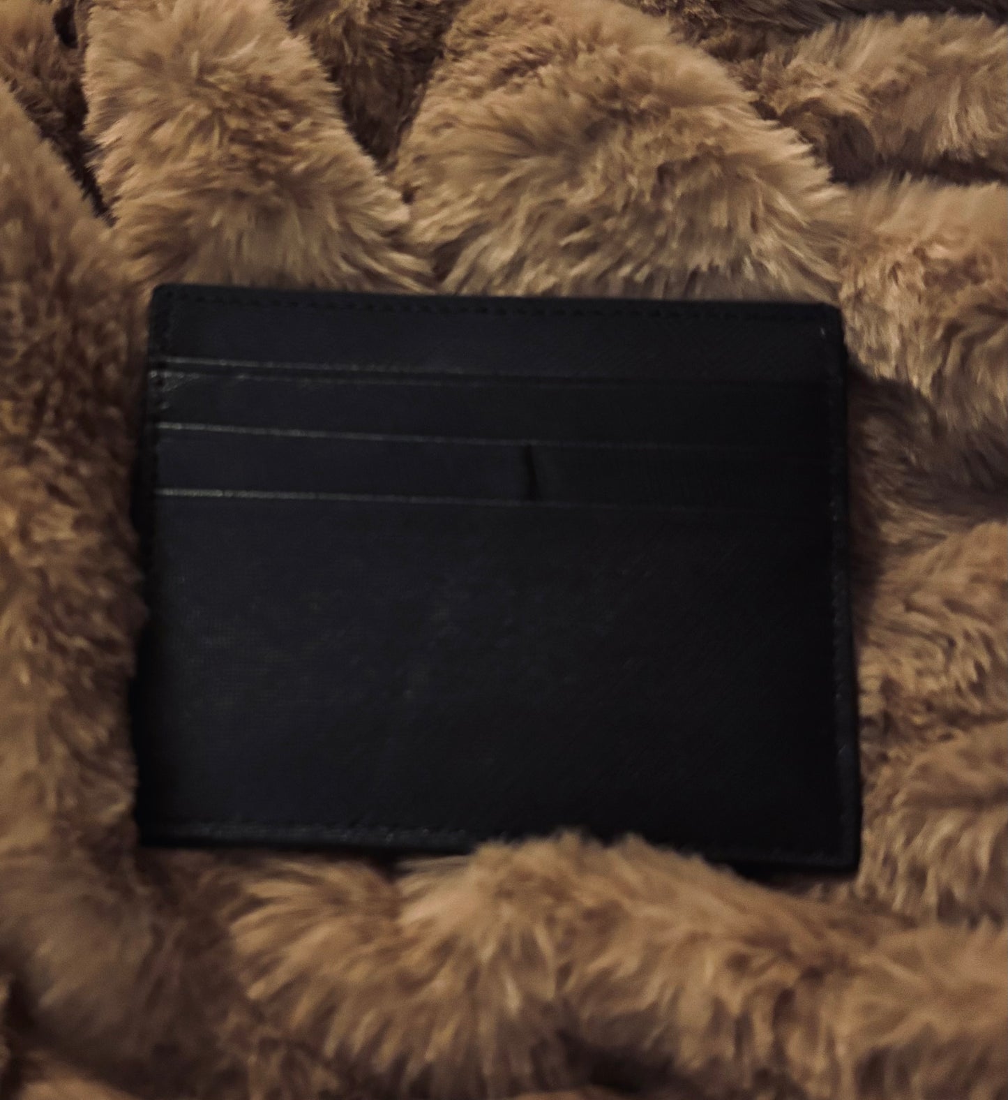 Prada Black Leather Cardholder Gold Hardware