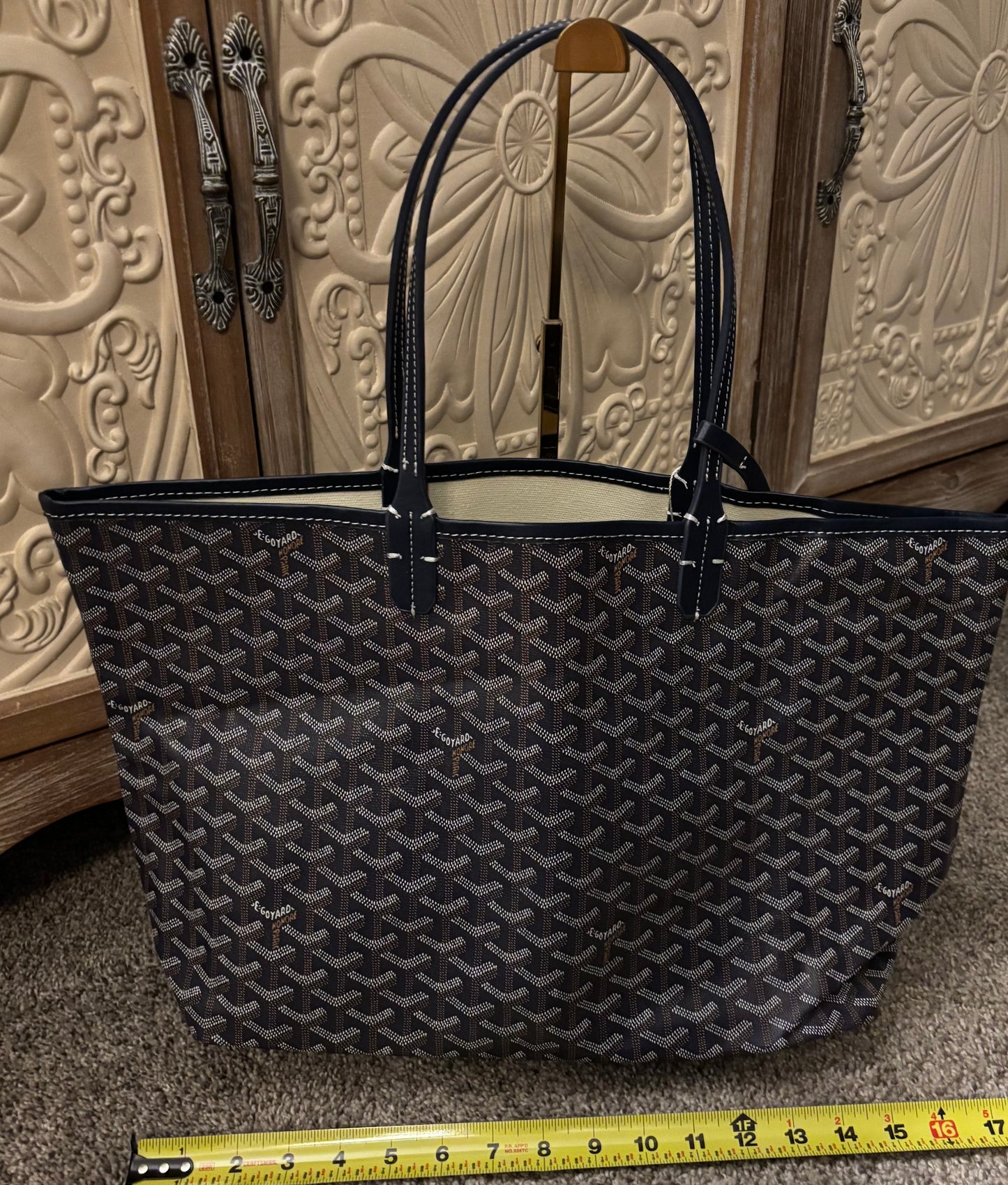 Goyard Navy Blue Tote with Snap Pouch