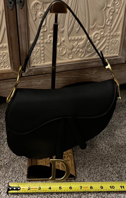 Christian Dior Black Saddle Bag