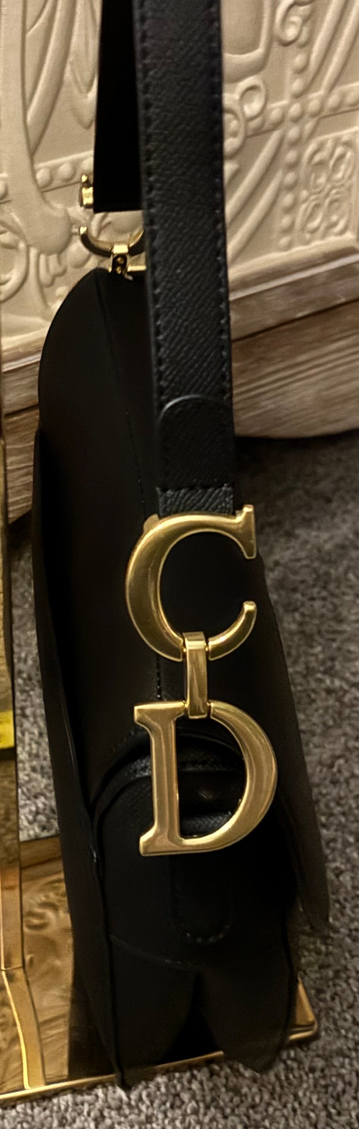 Christian Dior Black Saddle Bag