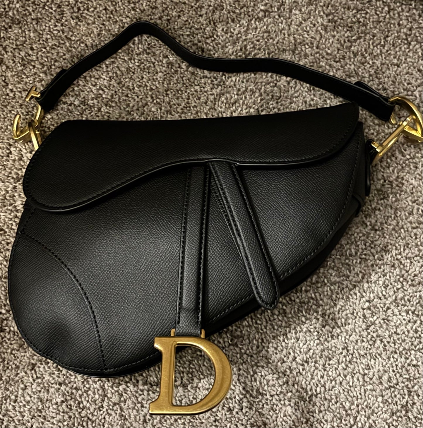 Christian Dior Black Saddle Bag