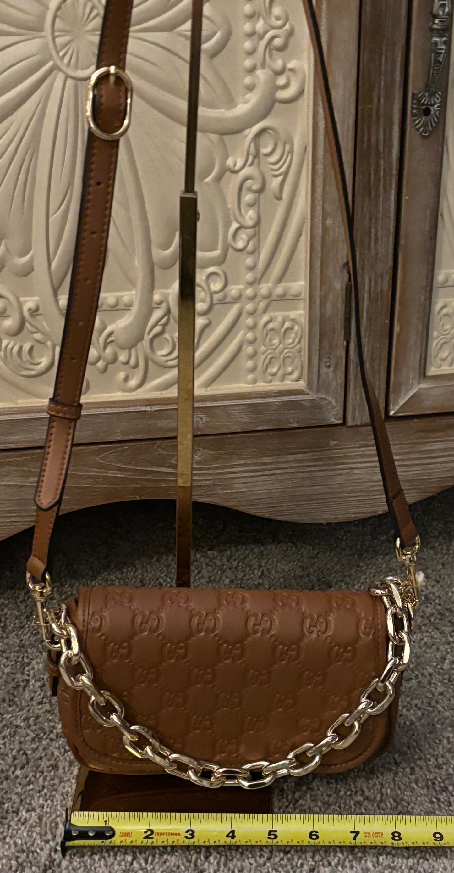 Gucci Brown Magnetic Flap Crossbody 2306