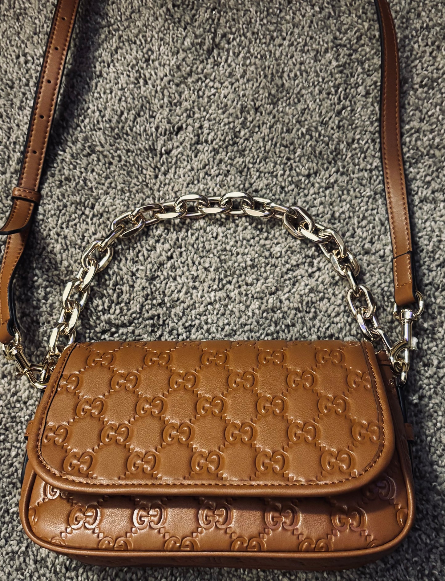 Gucci Brown Magnetic Flap Crossbody 2306