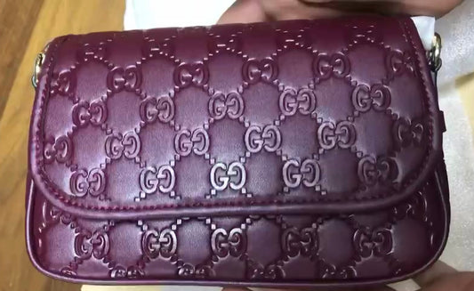 Gucci Burgundy Magnetic Flap Crossbody 2305