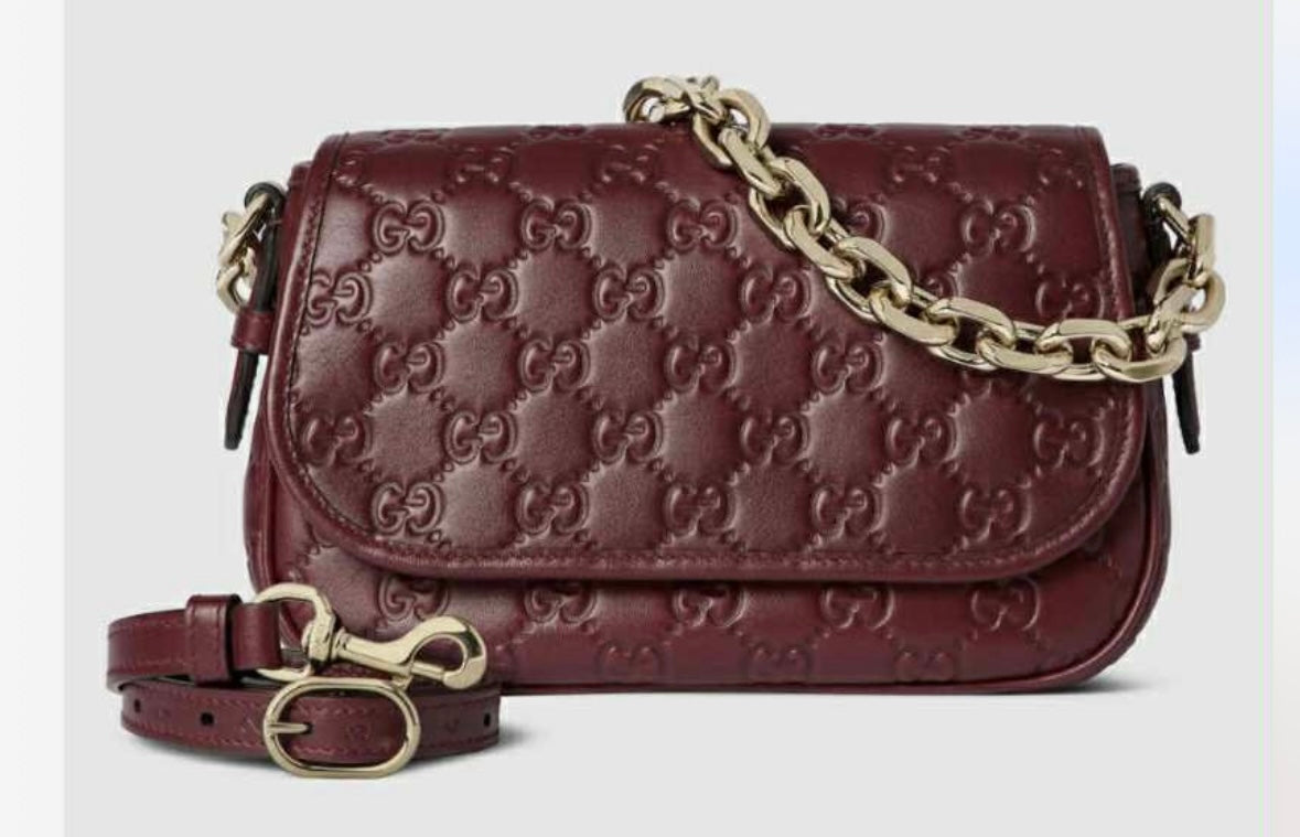 Gucci Burgundy Magnetic Flap Crossbody 2305