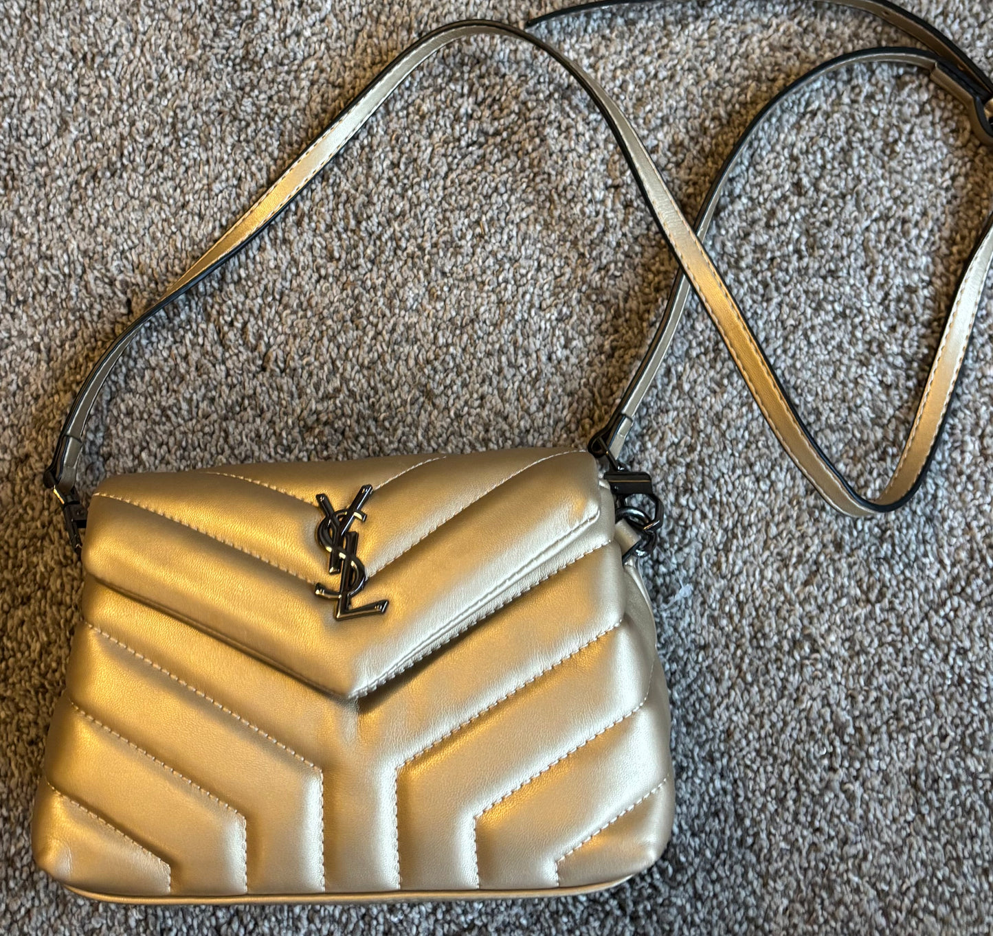 YSL Gold Crossbody Silver Hardware 2307