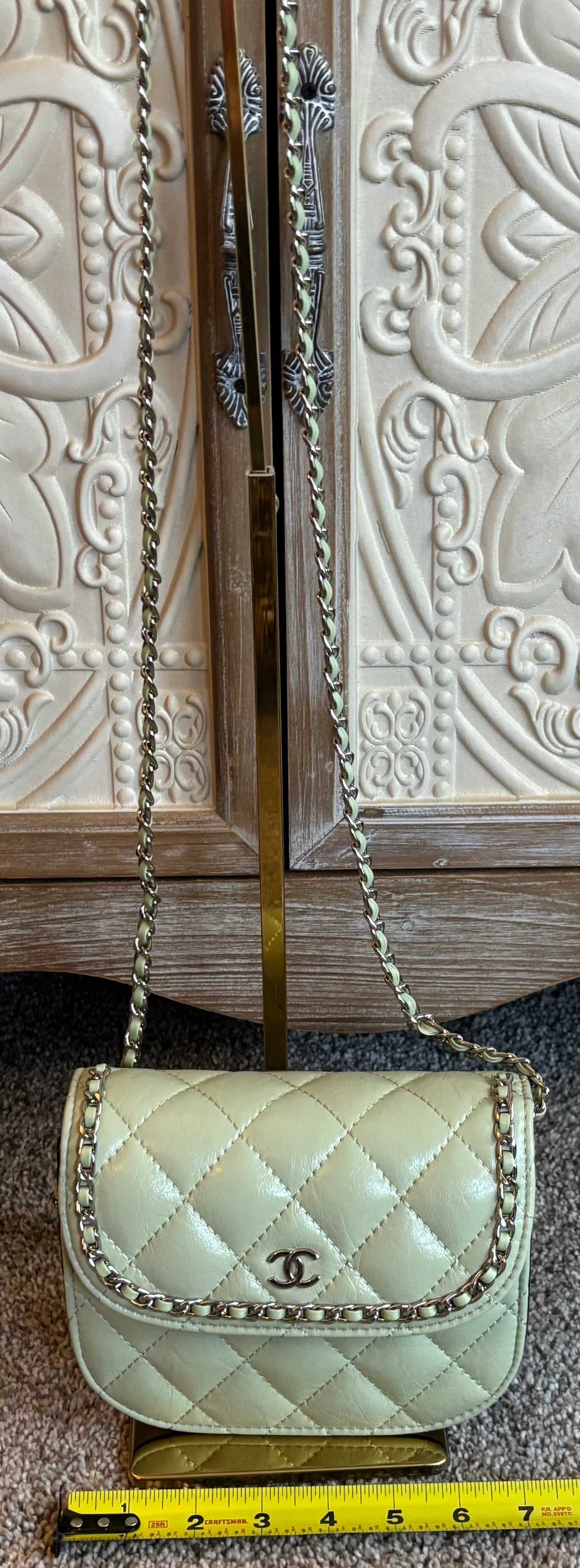 Chanel Sage Green with Silver hardware crossbody