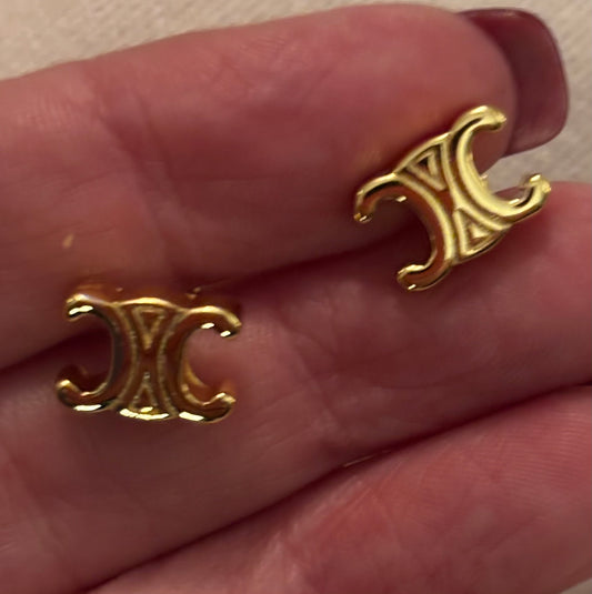 Celine Gold Stud Earrings