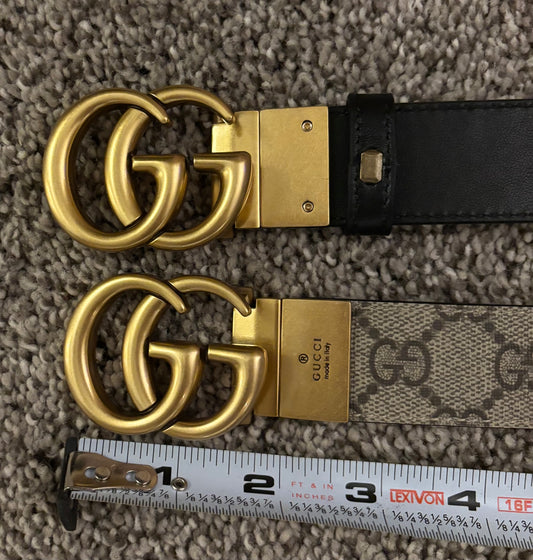 Gucci Reversible Belt Black/Brown Mono Fits size 32-34" best