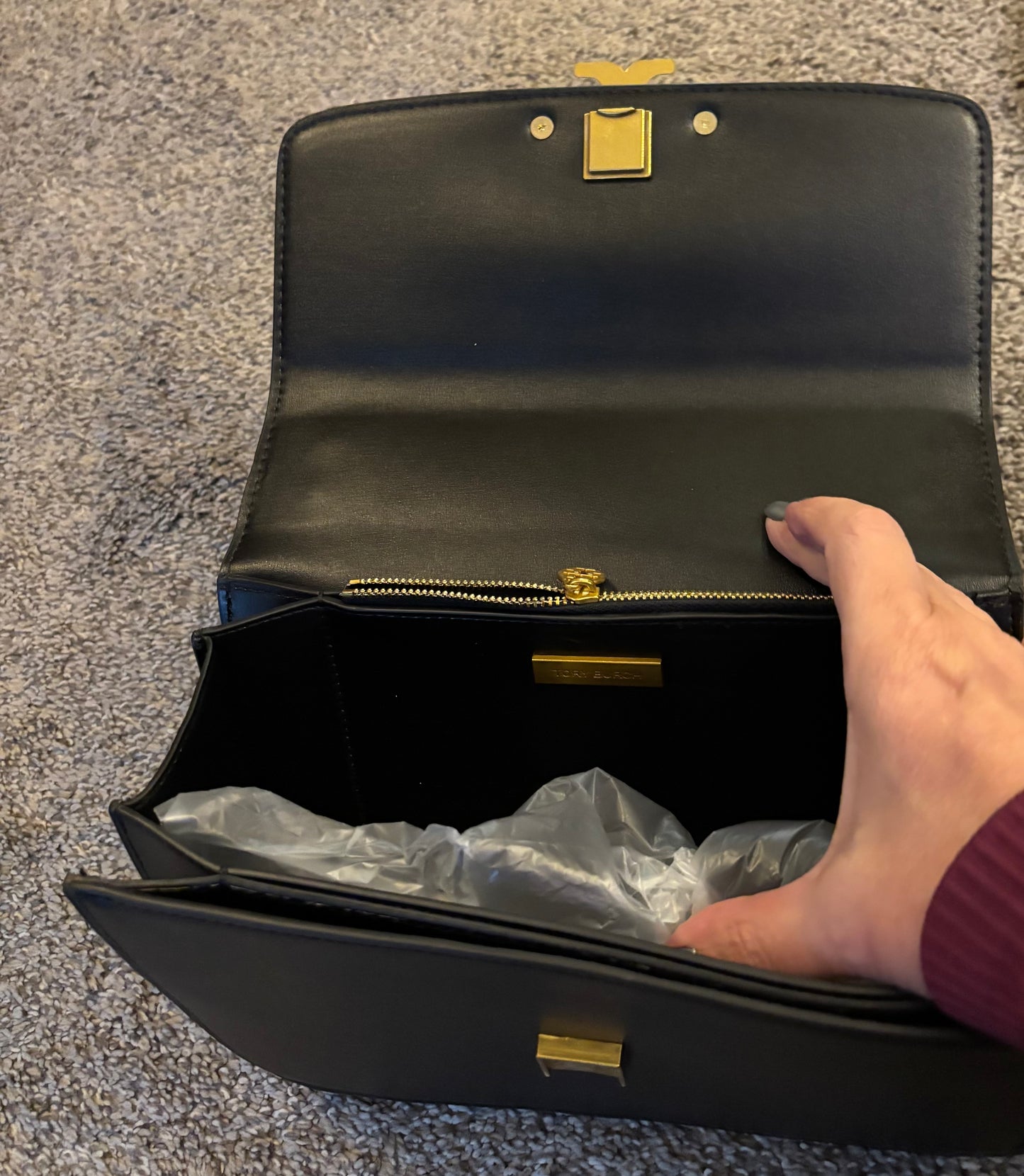 Tory Burch Shoulder/Crossbody Black Gold Hardware 2326