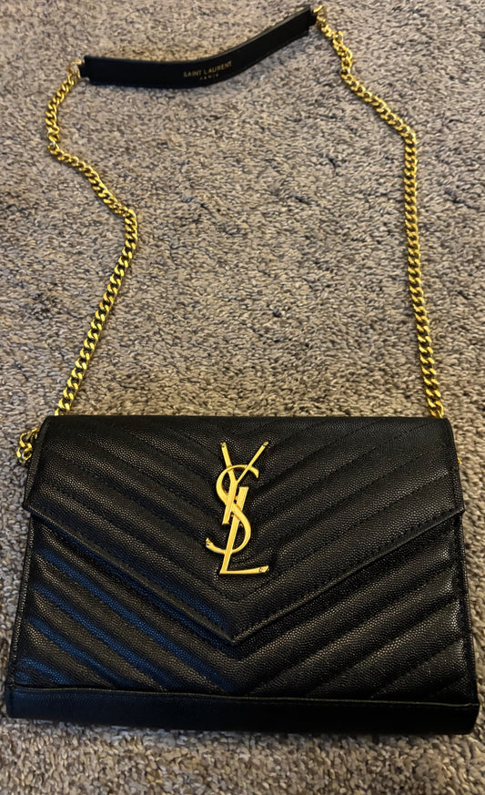 YSL Black Crossbody Gold Hardware 2325