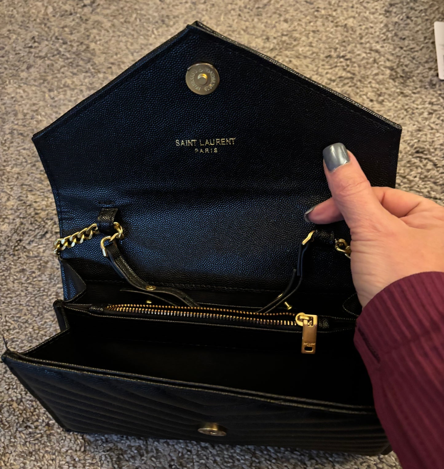 YSL Black Crossbody Gold Hardware 2325