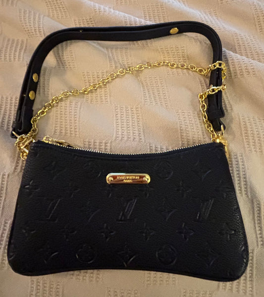 LV Small Black Zippered Shoulder/Crossbody