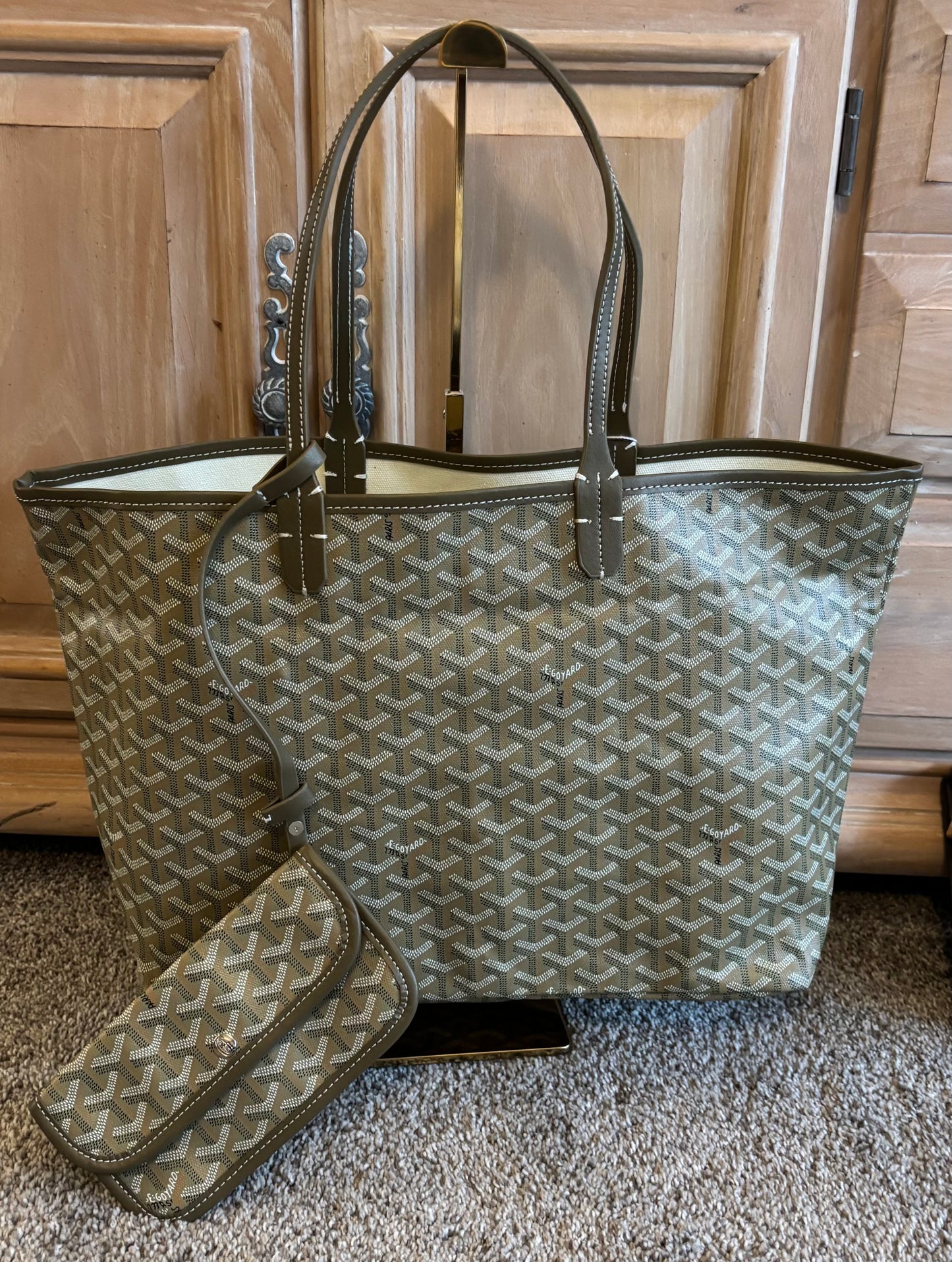 Goyard Khaki Green Tote Bag 2329