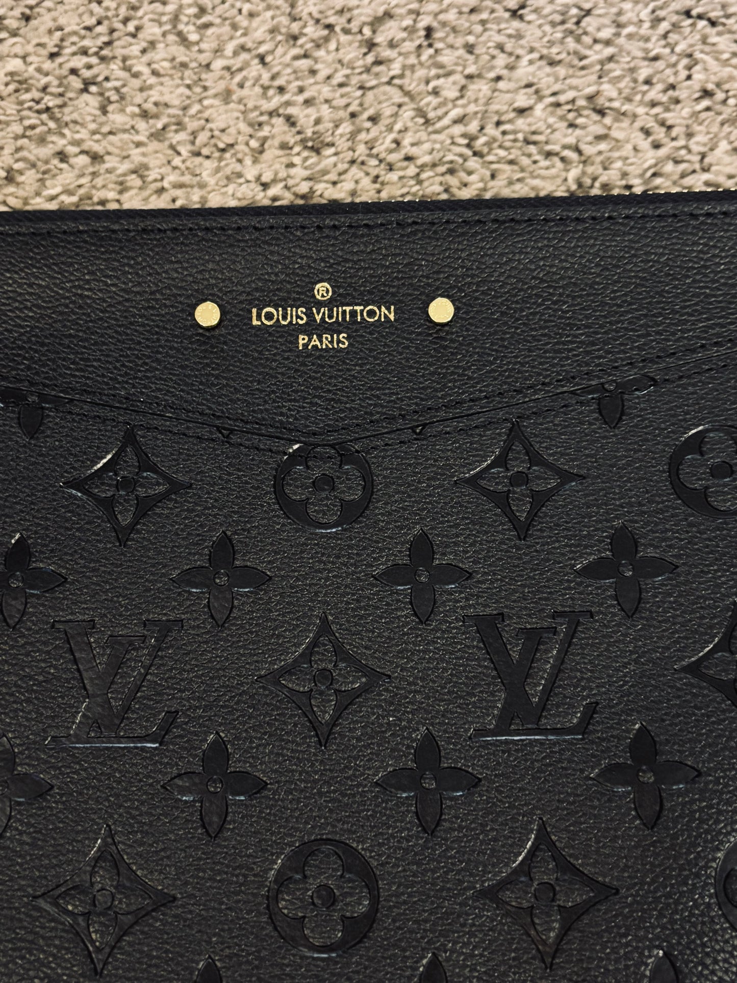 LV Large Black Clutch 2331