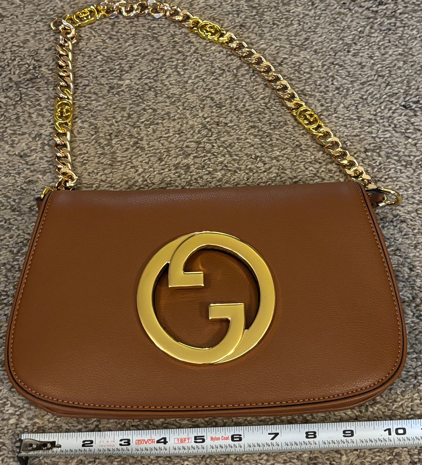 Gucci Brown Clutch Shoulder Bag/Crossbody Gold Hardware