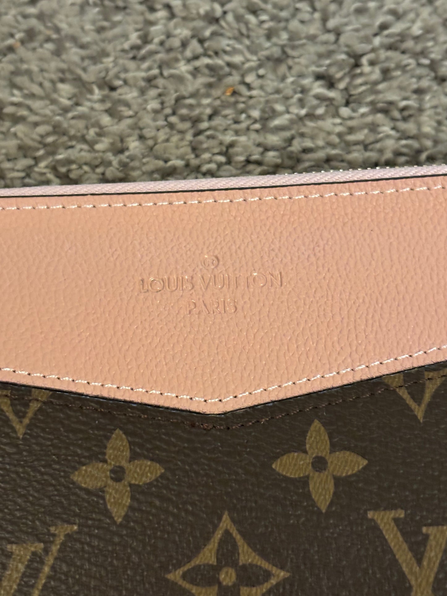 LV Large Mono Clutch Pink Trim 2328