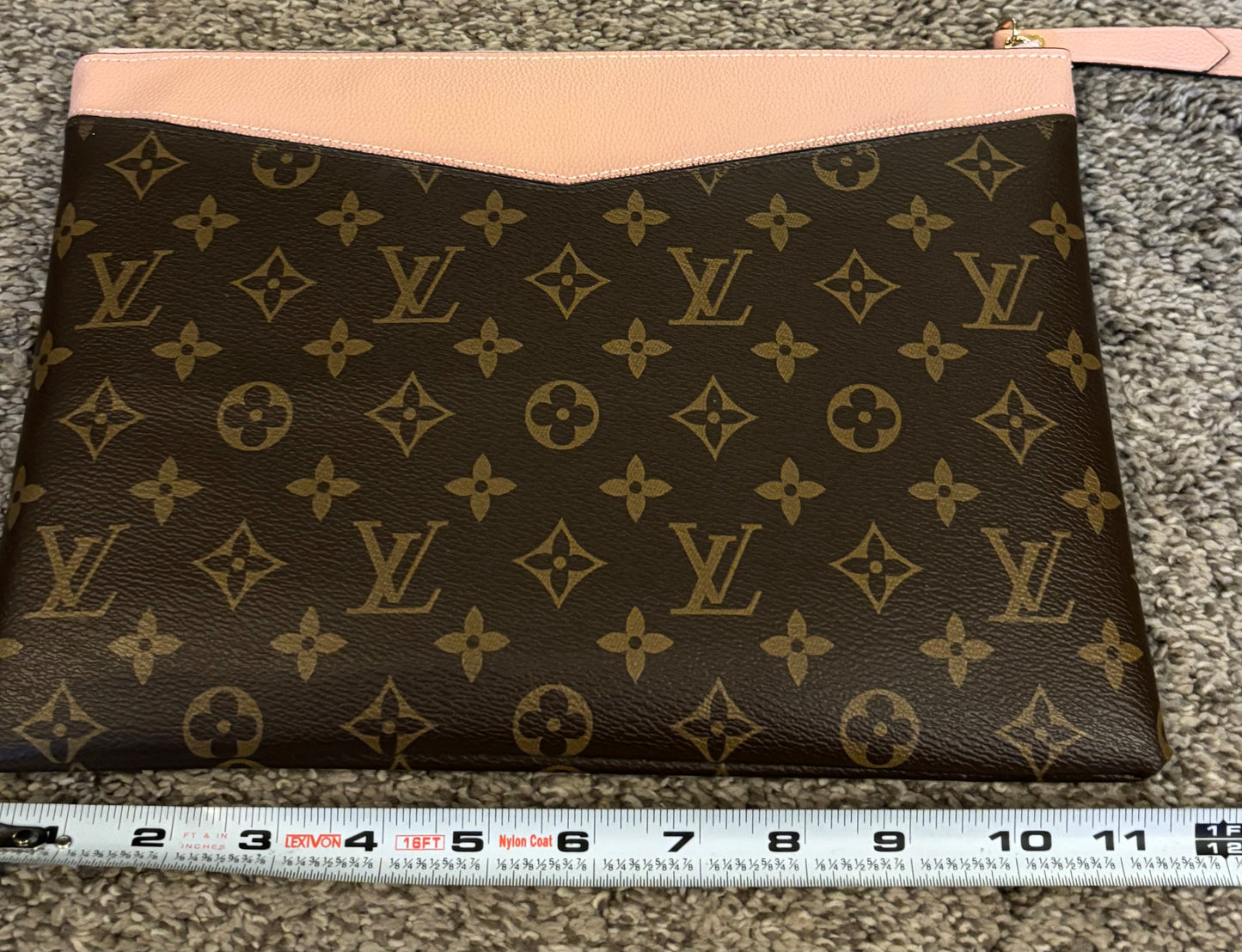 LV Large Mono Clutch Pink Trim 2328