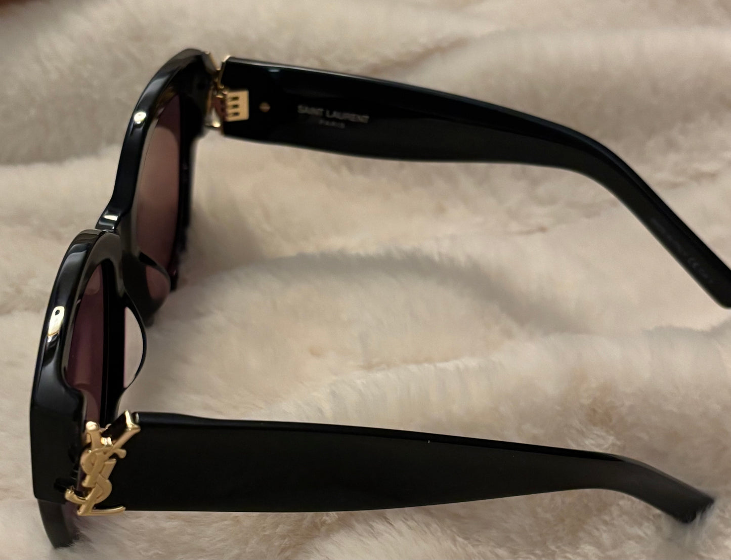 YSL Black Sunglasses Gold Trim