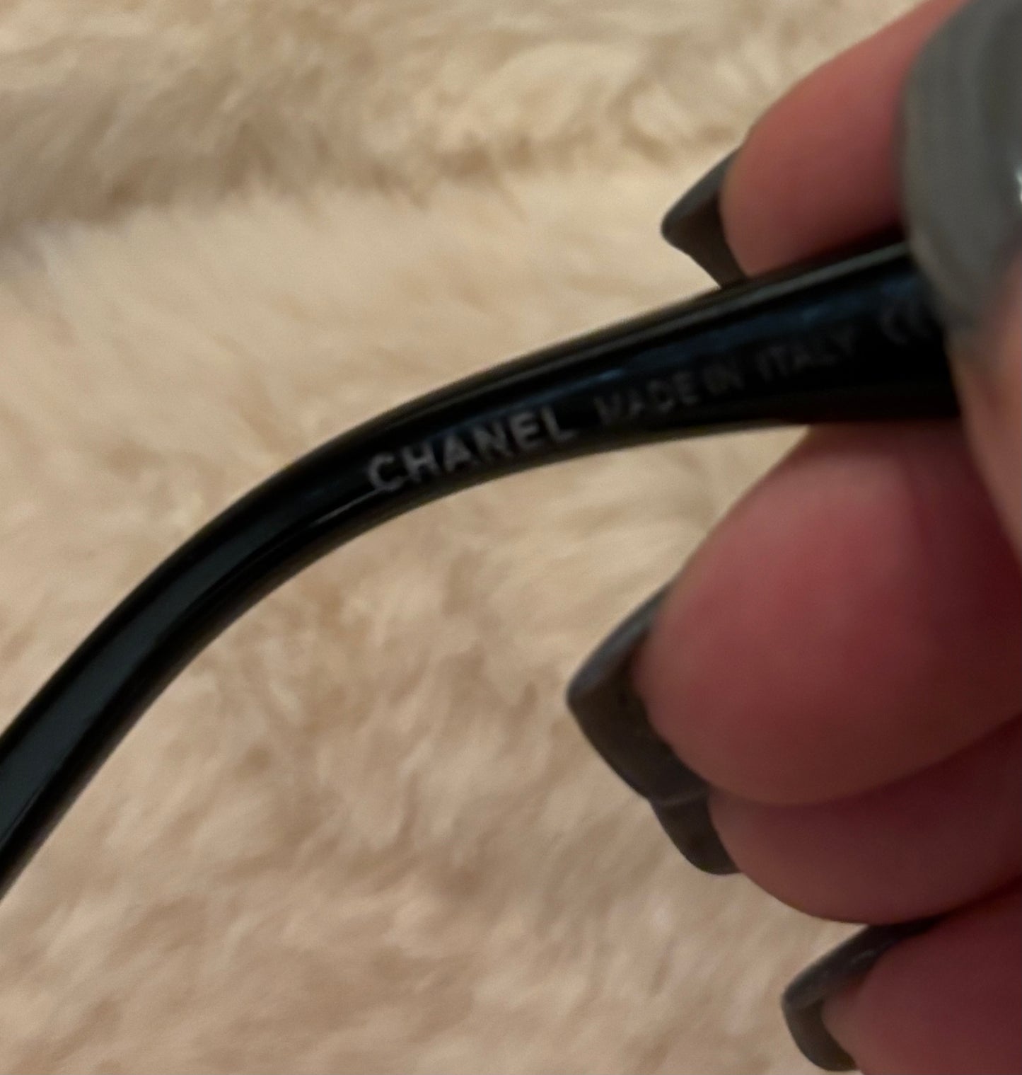 Chanel Black Sunglasses Silver Trim