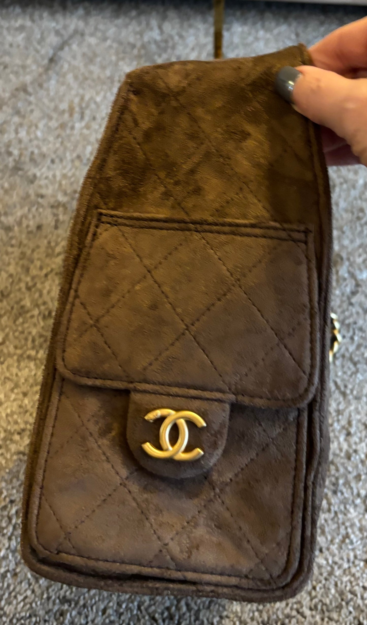 Chanel Brown Suede Shoulder Bag 2334
