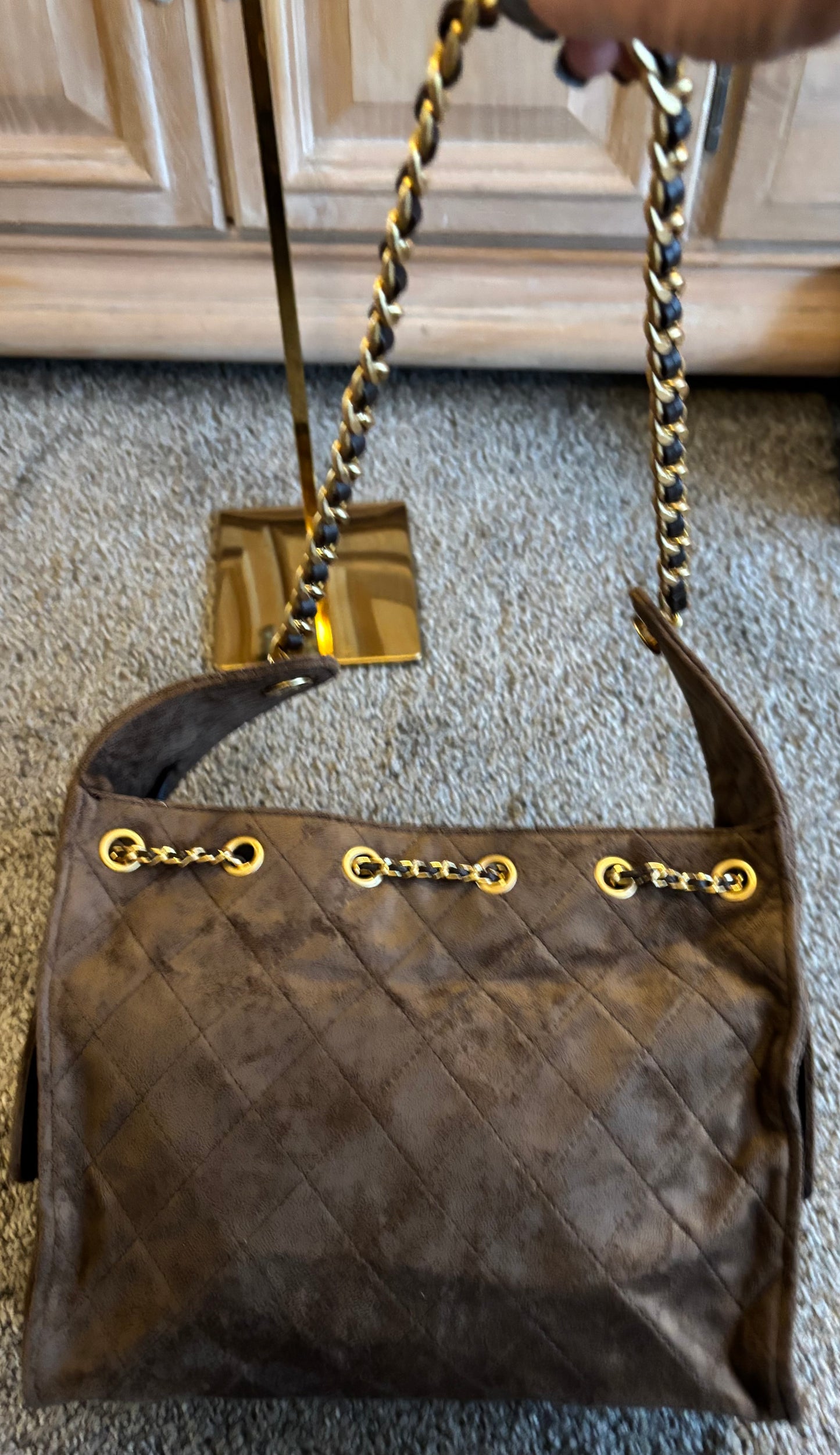 Chanel Brown Suede Shoulder Bag 2334